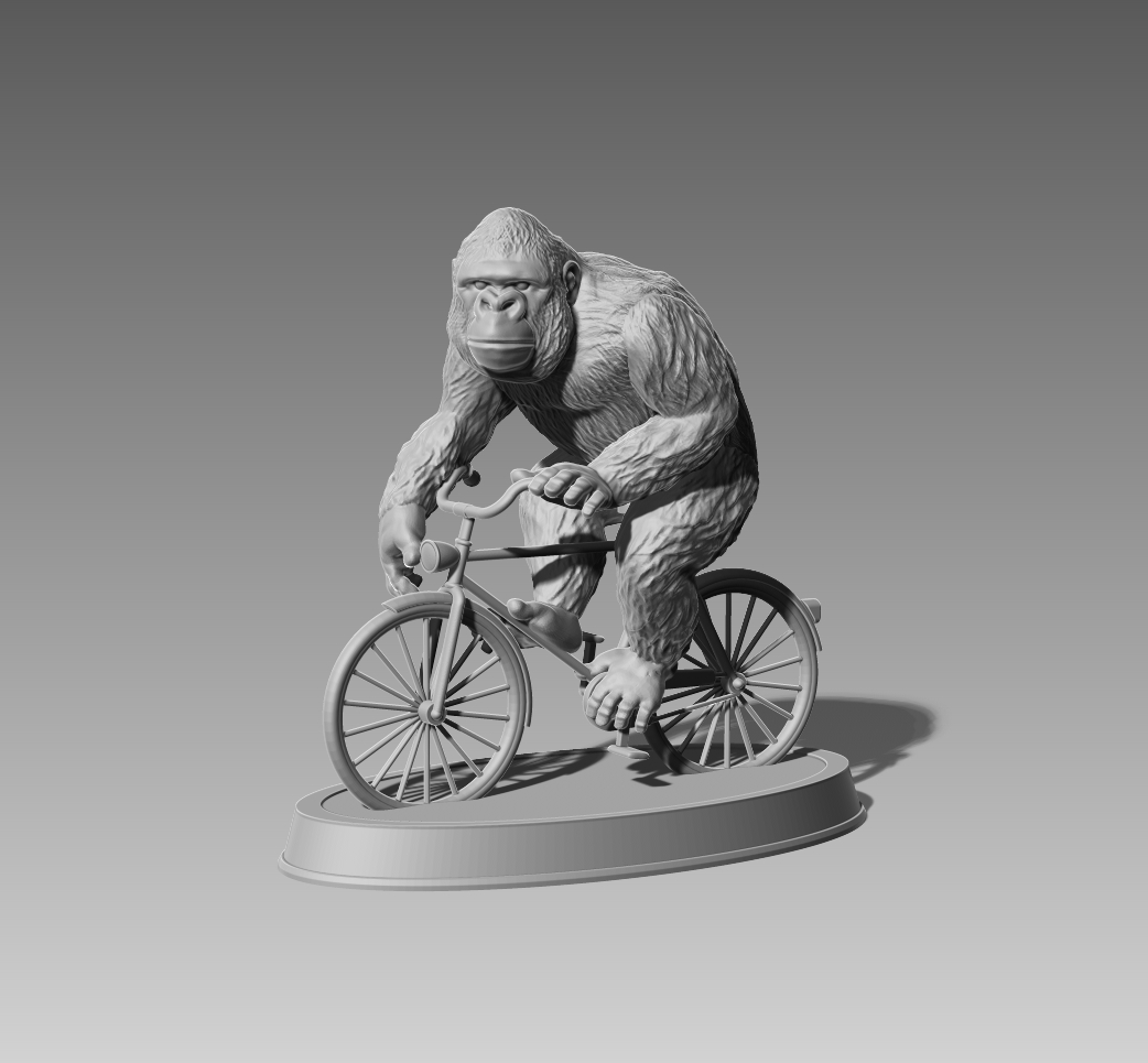 Gorila en Bici - Modelo 3D
