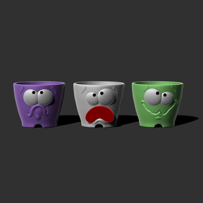 Macetas faciales - Modelo 3D