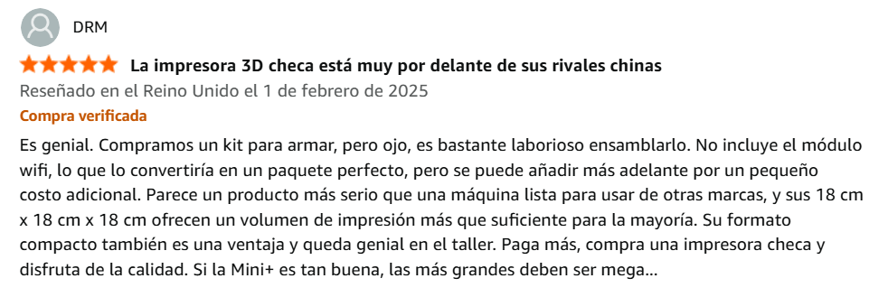 Comentario Prusa Mini+