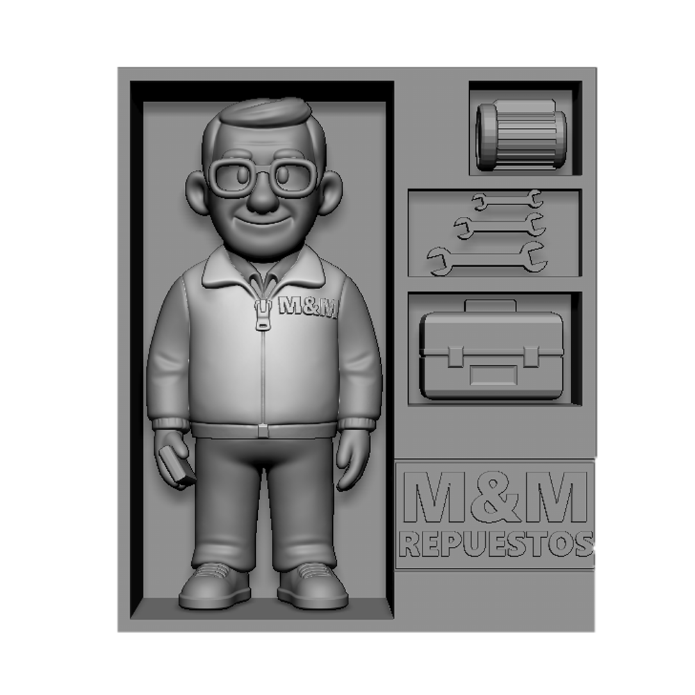 Hombre MyM con caja - Modelo 3D
