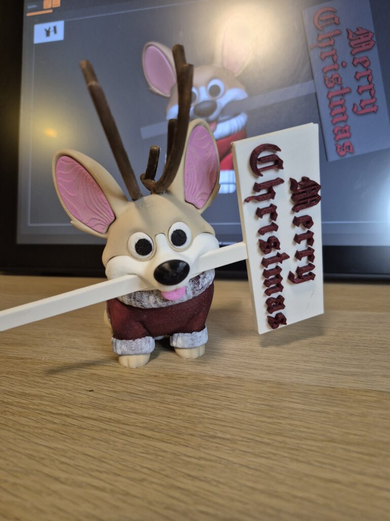 perrito de navidad - impresion y modelo