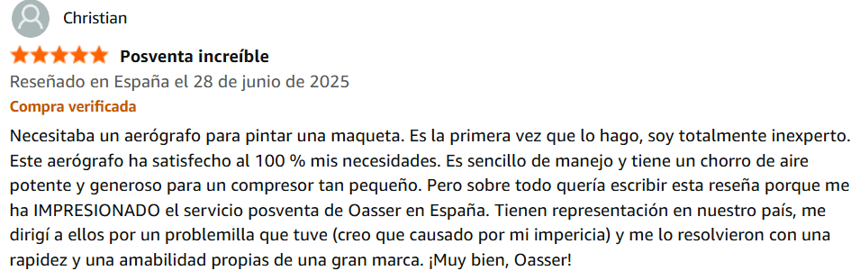 Comentario Oasser Mini Kit Aerógrafo