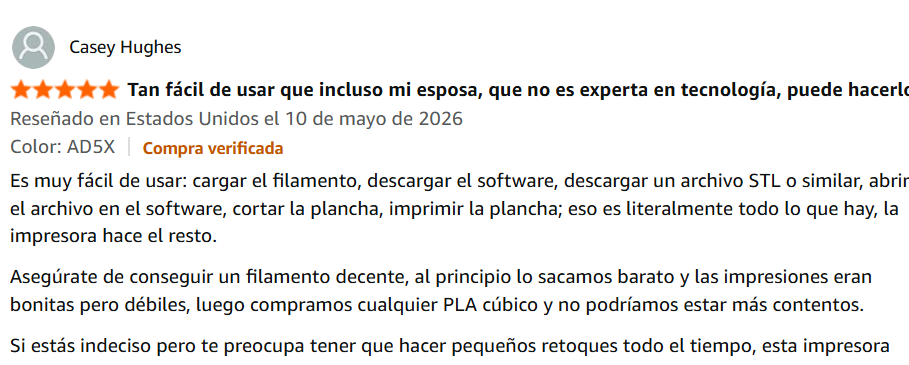 Flashforge AD5X comentario