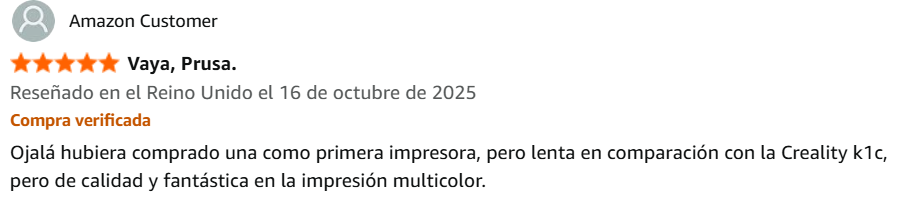 PRUSA XL Impresora 3D COMENTARIO