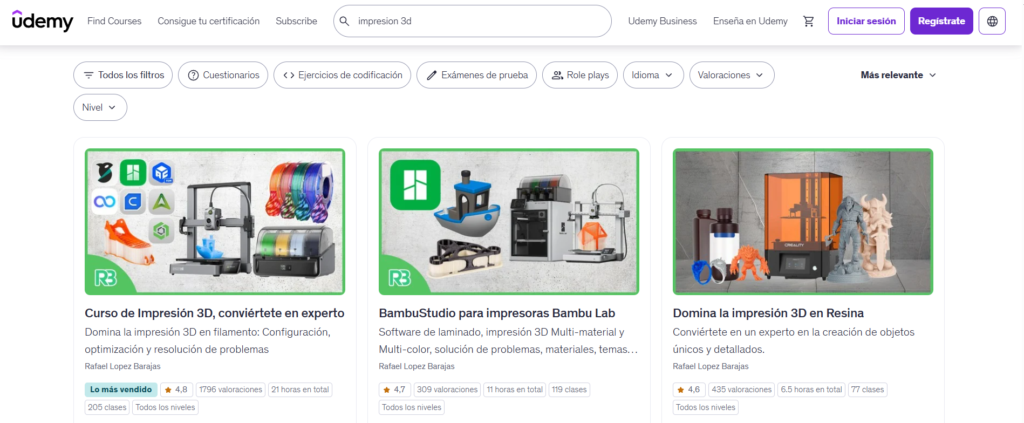 Udemy - Curso de impresión 3D para principiantes