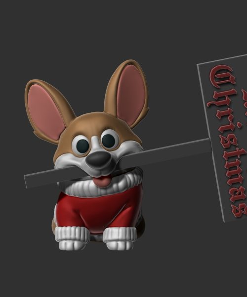 perrito de navidad - modelo 3D